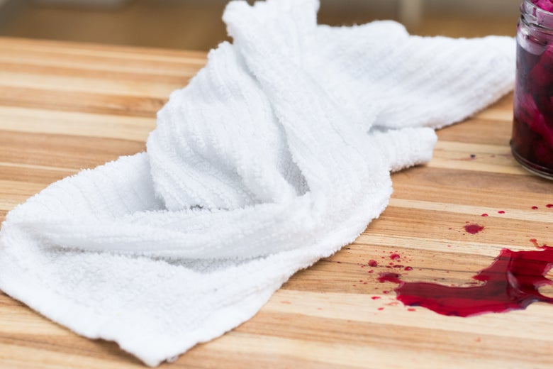 Towel near a spill